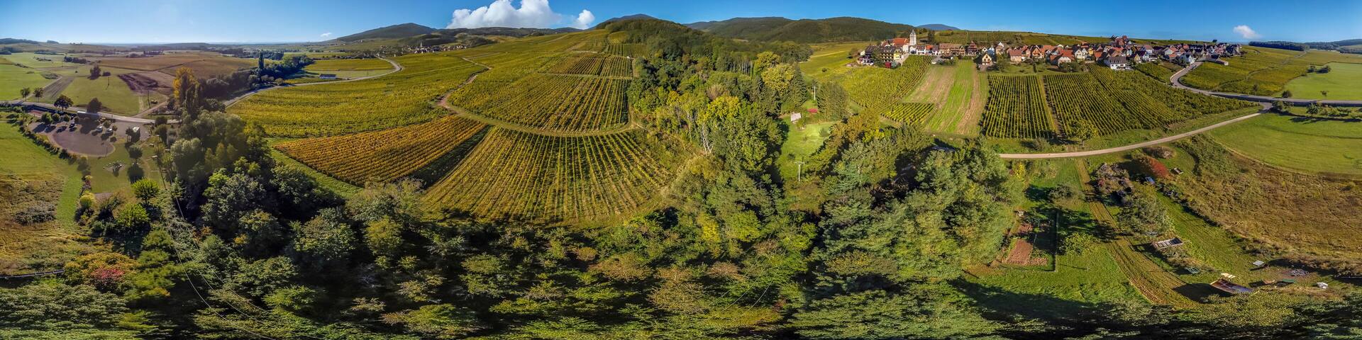 Panorama sphérique à 360 degrés Itterswiller route des Vins d'Alsace - France