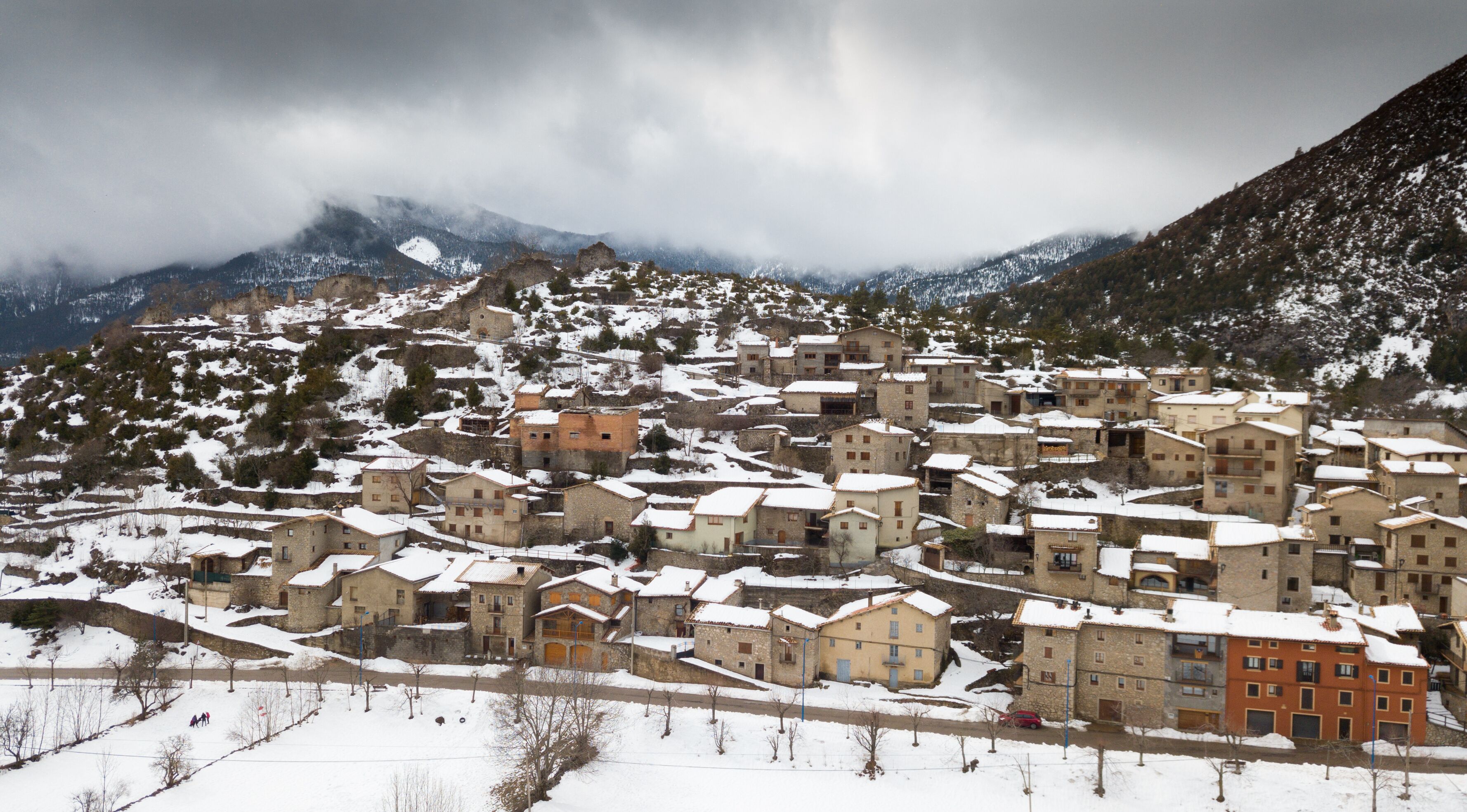 Image of Gosol village in the north of Catalonia in high