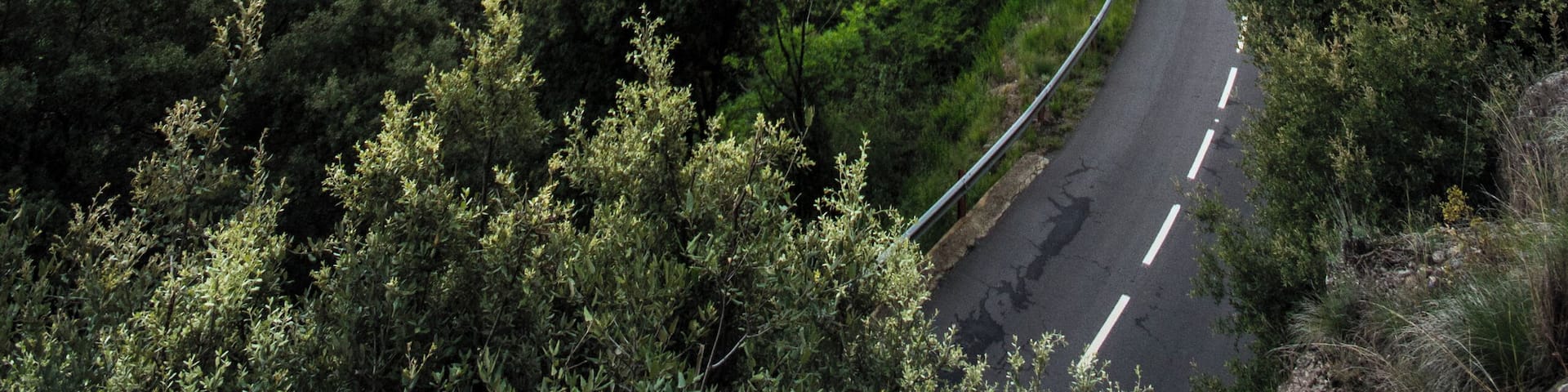 Vistes de la riera de Bianya des de la carretera que va al poble de Sant Salvador de Bianya.