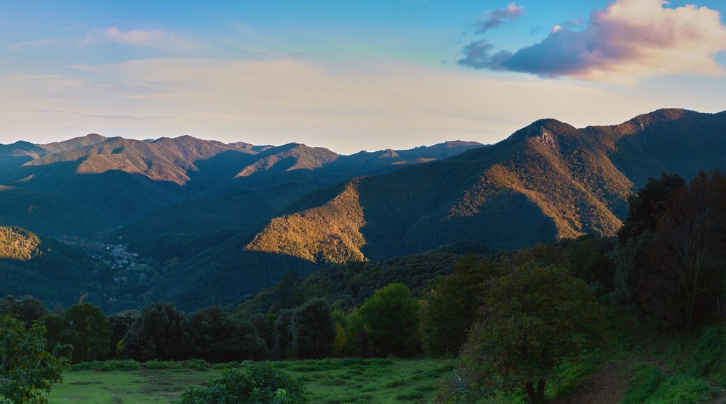 Beautiful spanish panoramic landscape near the small village Osor in Catalonia