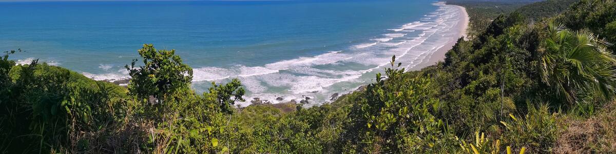 Aerial view of the Serra Grande beach in southern Bahia Brazil