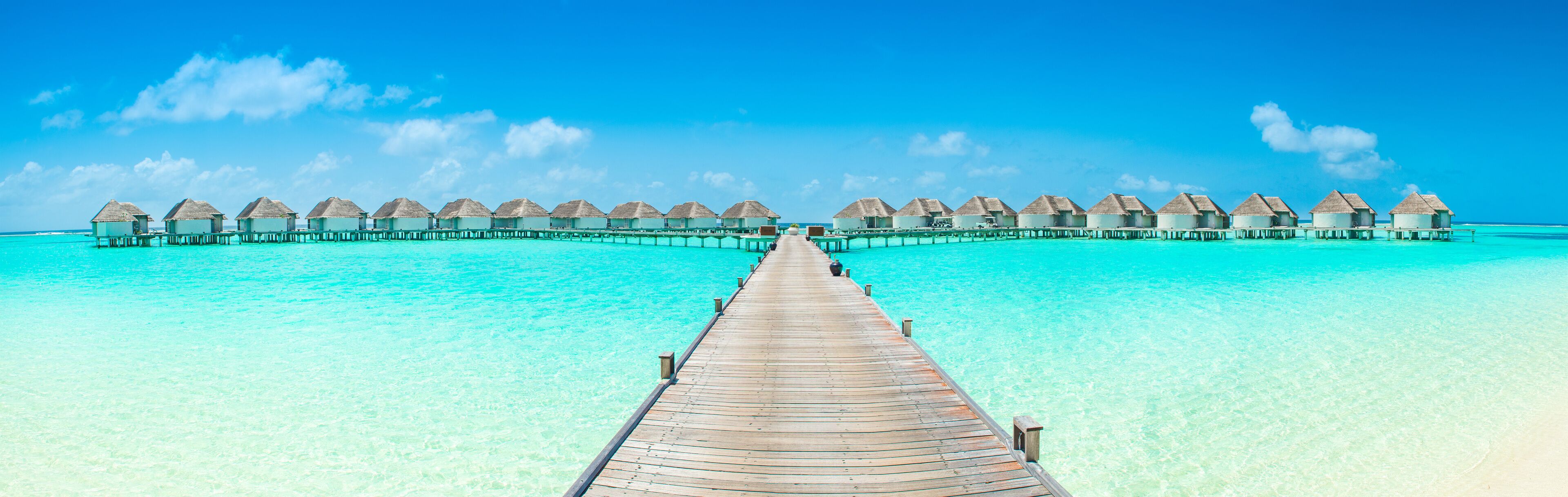 Overwater bungalow in the Indian Ocean