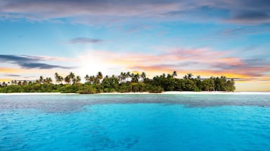 Beautiful nonsettled tropical island in sunset
