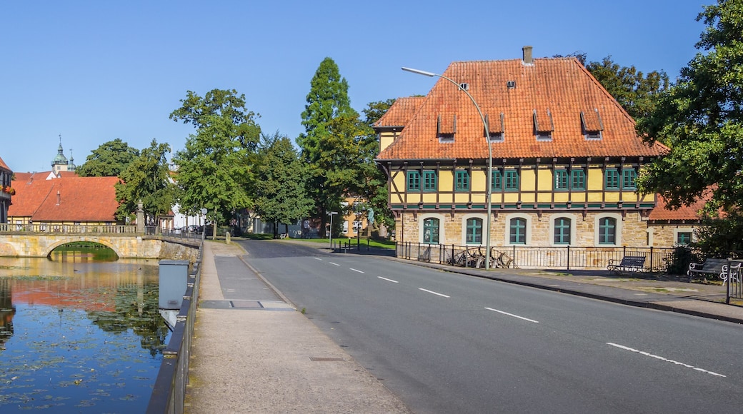 Panorama of the castle and watermill in Steinfurt
