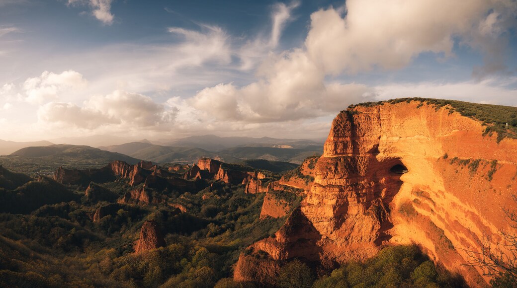 sunset over the Medulas in León, Spain