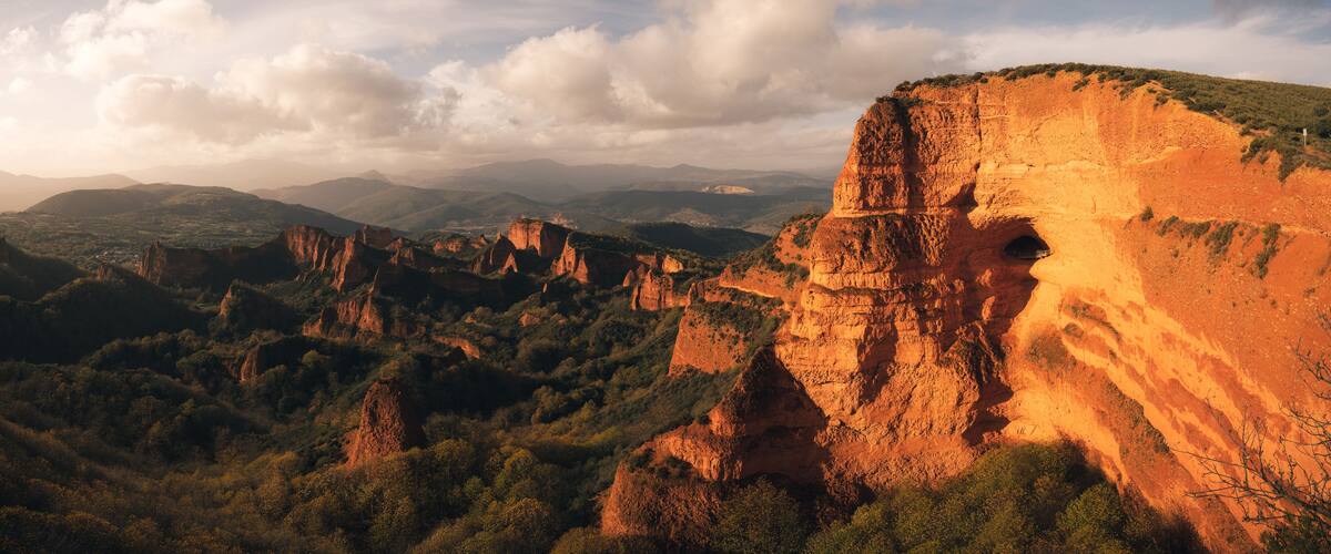 sunset over the Medulas in León, Spain