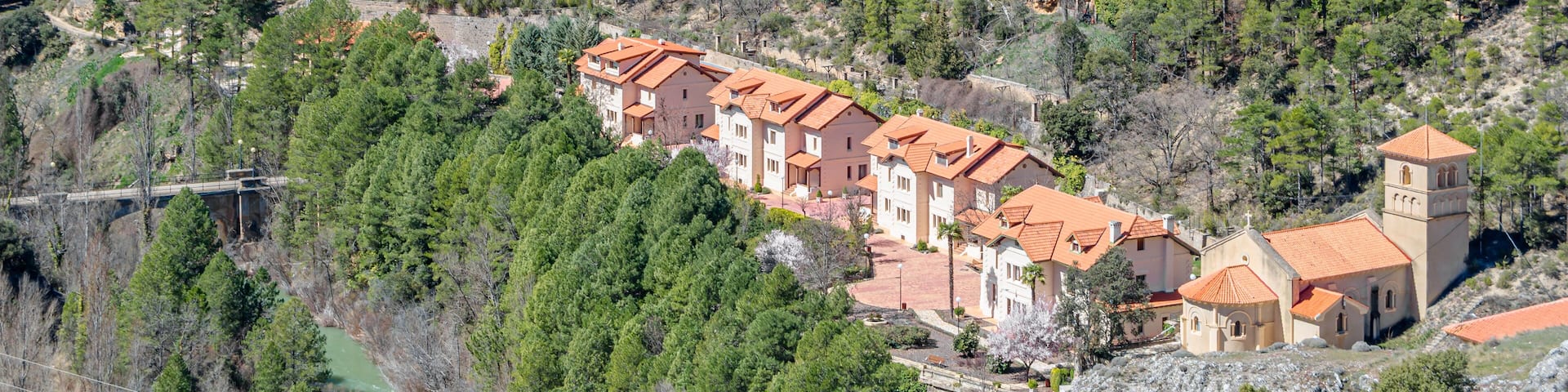View of the village of Villalba de la Sierra, Cuenca province, Castilla la Mancha, Spain