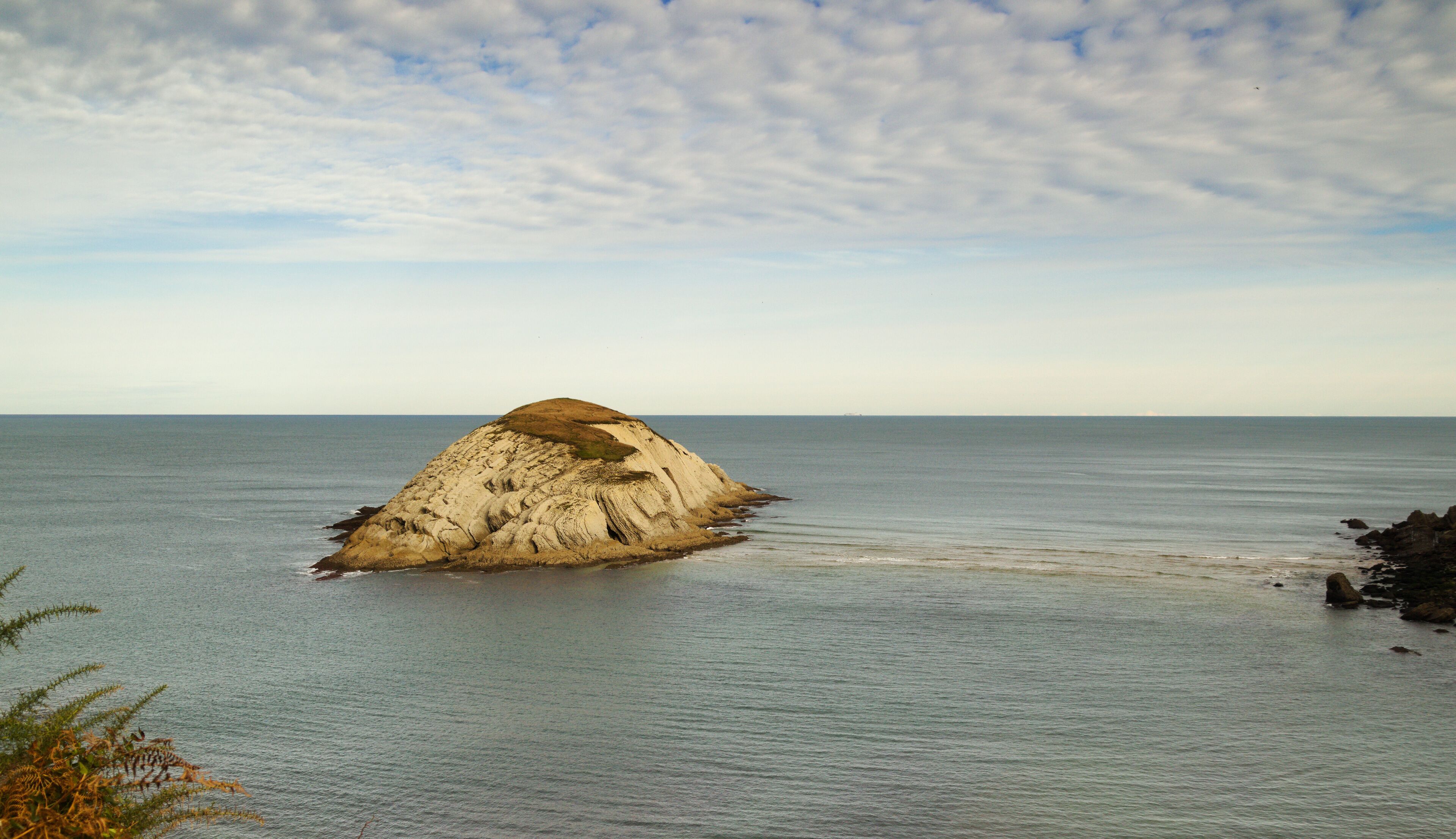 Coastal part of Cantabria in the north of Spain, eroded Costa Quebrada, ie the Broken Coast, Playa de Covachos area in  Soto de la Marina 
