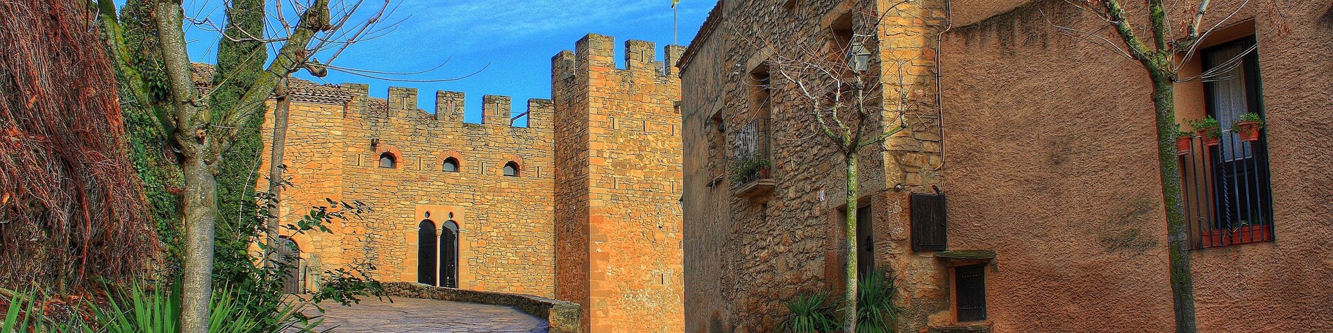 Vista del poble i del Castell de Montsonís (municipi de Foradada)