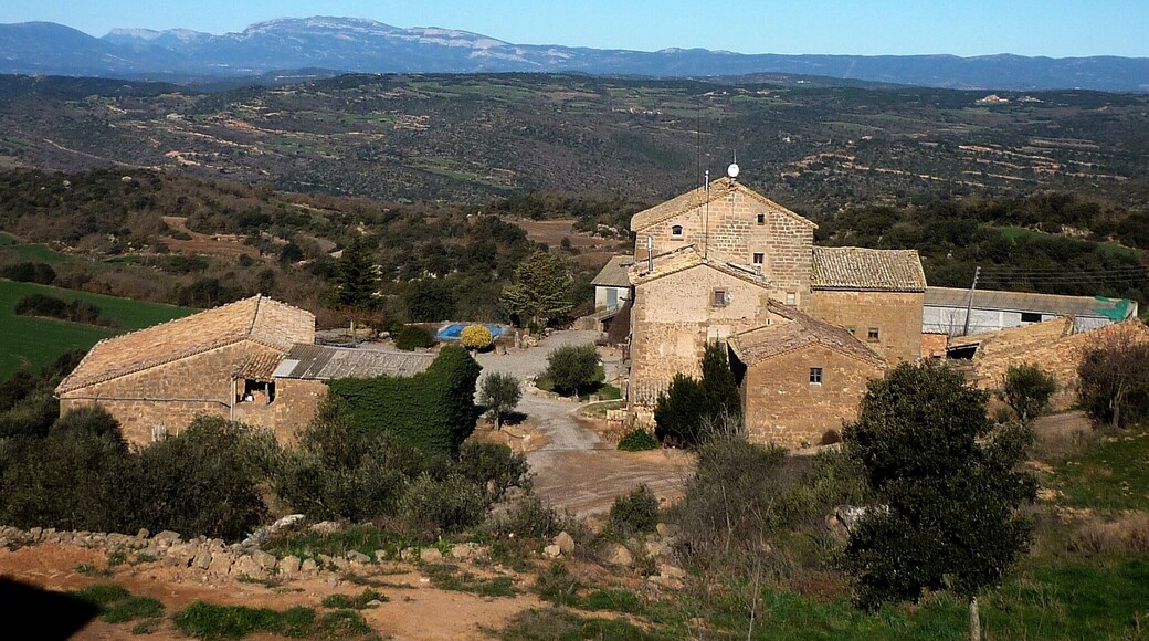 Mas de la Melgosa (Biosca): dominant la vall de la Riera de Sanaüja