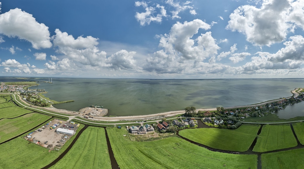 Dutch dike levee for climate change adaptation to rising sea level