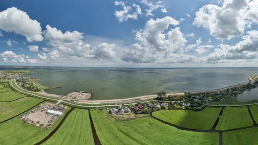 Dutch dike levee for climate change adaptation to rising sea level