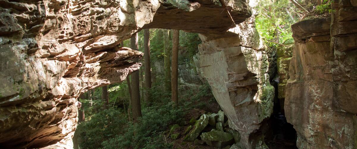 Split Bow Arch in Big South Fork National River and Recreation Area near Stearns, Kentucky.