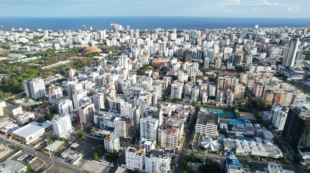 Santo Domingo aerial view in april 2023 during semana santa or easter holiday