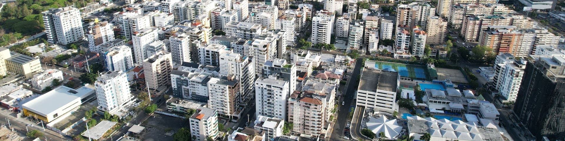 Santo Domingo aerial view in april 2023 during semana santa or easter holiday