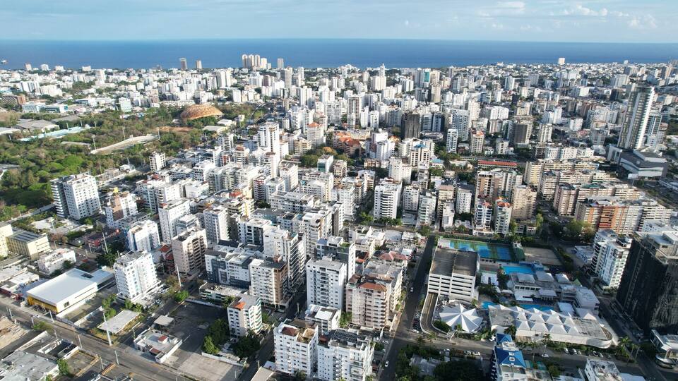 Santo Domingo aerial view in april 2023 during semana santa or easter holiday