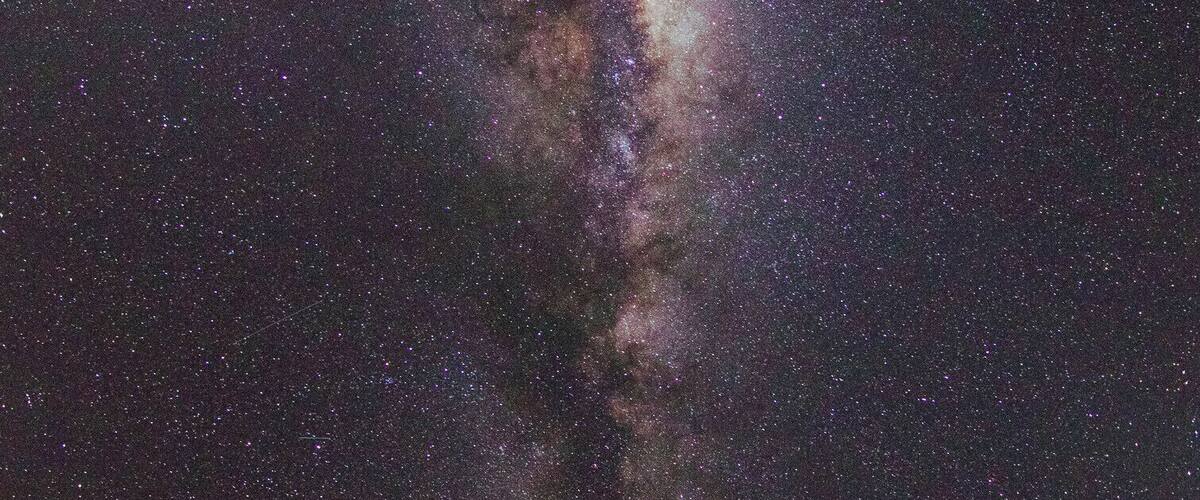 A starry night sky with the Milky Way visible, a silhouetted tree, and a dark landscape.