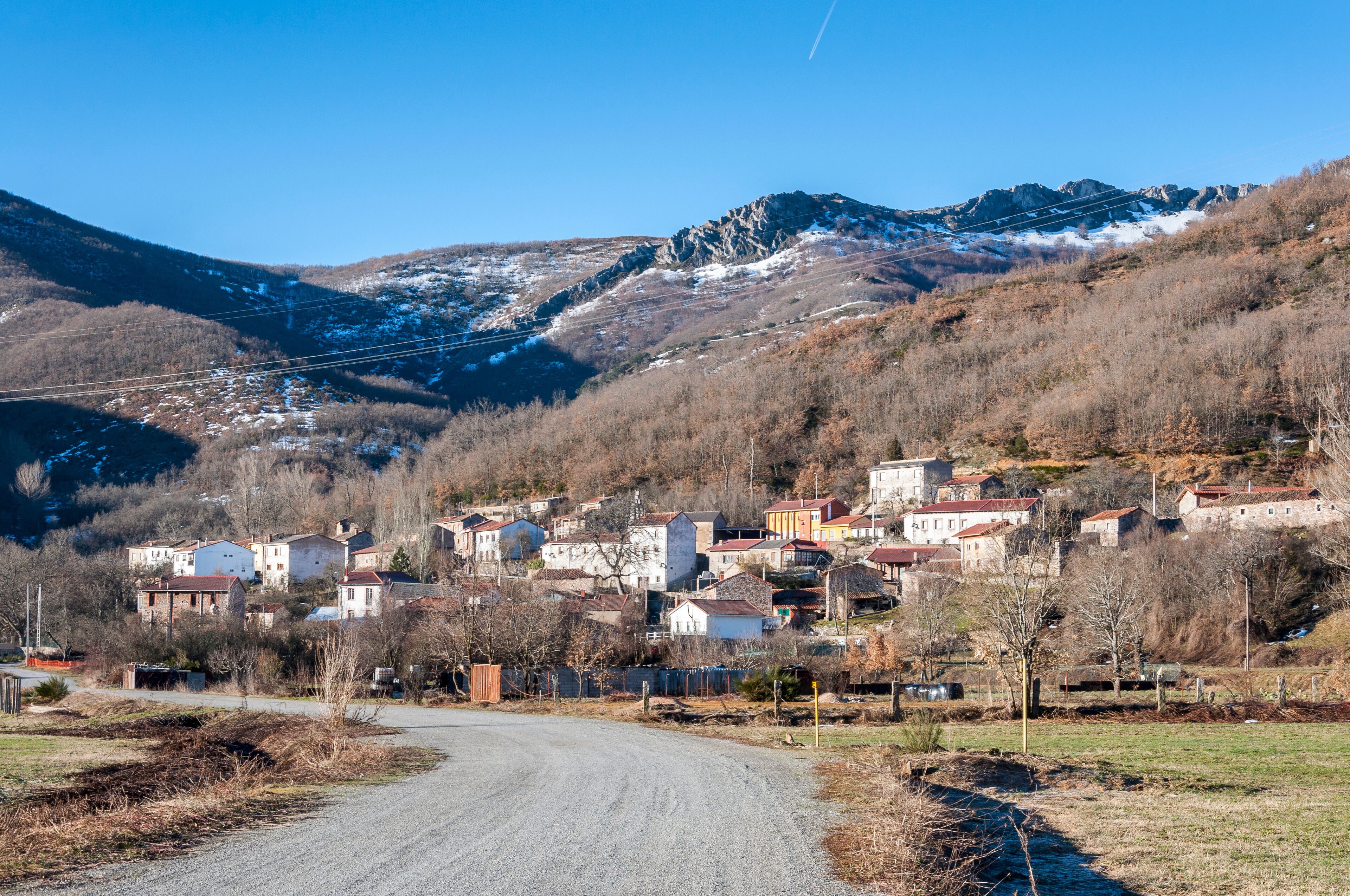 Views of Nocedo de Gordon, a small town in the municipality of La Pola de Gordon, in Leon Province, Spain
