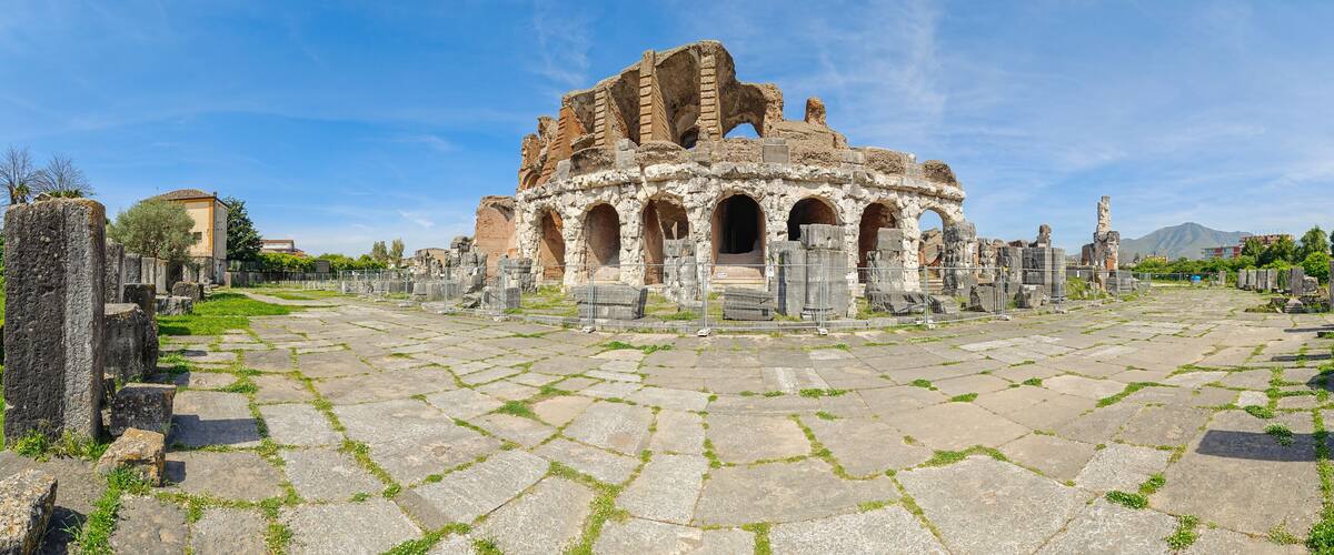 Capua, Italy - built even before the Colosseum and probably a model for it, the Amphitheatre of Capua is one the best preserved amphitheatre of the Roman times