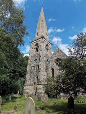 A view from the south-west of Holy Innocents Church, High Beach (or High Beech), Essex, England. Software: file lens-corrected and optimized with DxO OpticsPro 10 Elite and Viewpoint 2, and further optimized with Adobe Photoshop CS2.