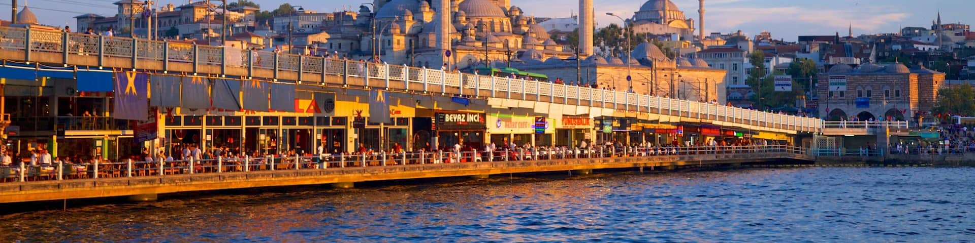 Bosphorus featuring a monument, a bay or harbor and a bridge