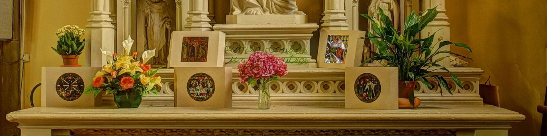 This file was uploaded with Commonist. Église Saint-Jean-Baptiste de Giromagny : autel de Saint Joseph (HDR).