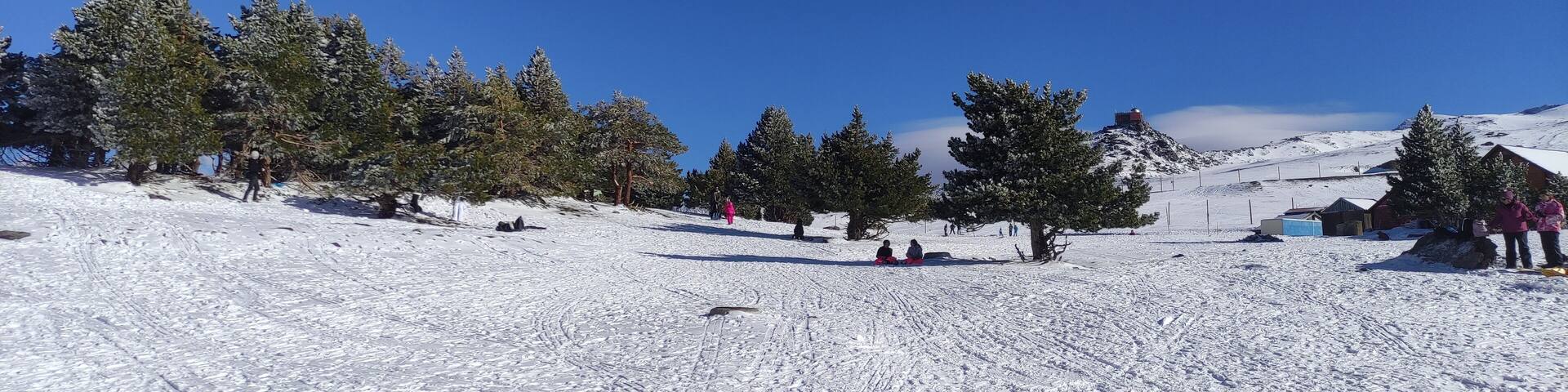 Snowy mountain in Spain, Sierra Nevada, Hoya de la Mora