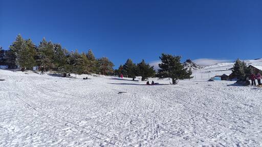 Snowy mountain in Spain, Sierra Nevada, Hoya de la Mora