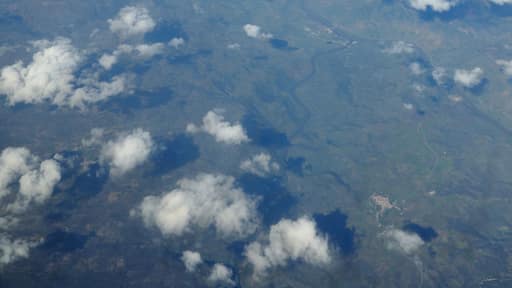 Spain, Aerial view overhead of La Redonda (Salamanca, Castile and León).
