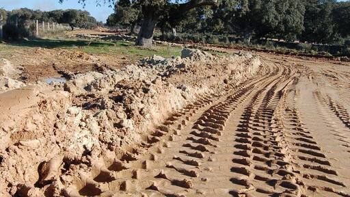 Accès à la mine d'uranium de Retortillo (Salamanque)