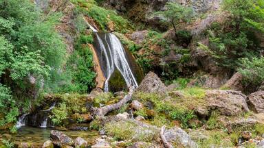 Waterfall in Nacimiento del Río Mundo, in Riópar, Castilla la Mancha, Spain.
