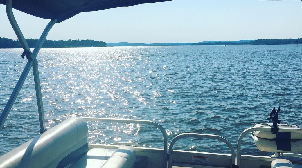 Hanging on our Party Barge