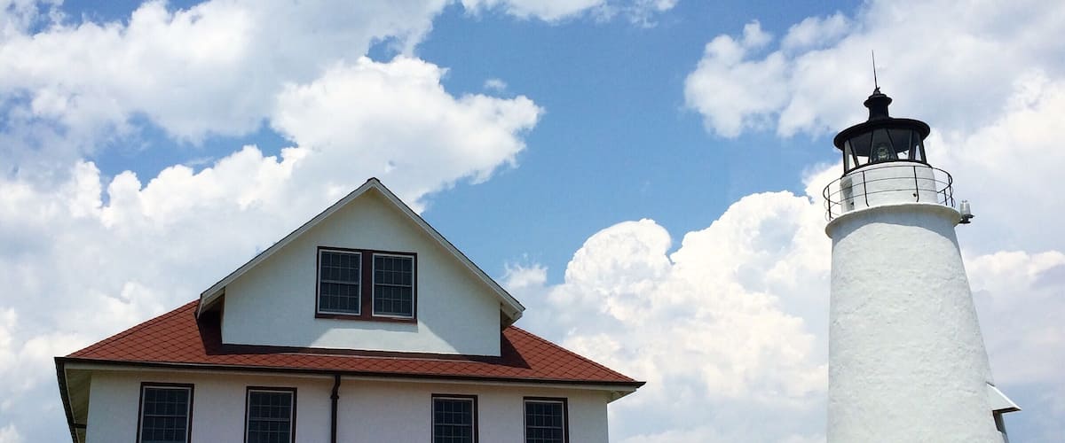 New home on the Chesapeake Bay! I live right next door to this fabulous lighthouse, which is fabulous! The lighthouse museum has limited hours, but the lighthouse keeper's house is now a vacation rental! People use the area for weddings, which sounds sweet.