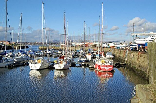 New Harbour Tayport Looking North along the East wall of the harbour.