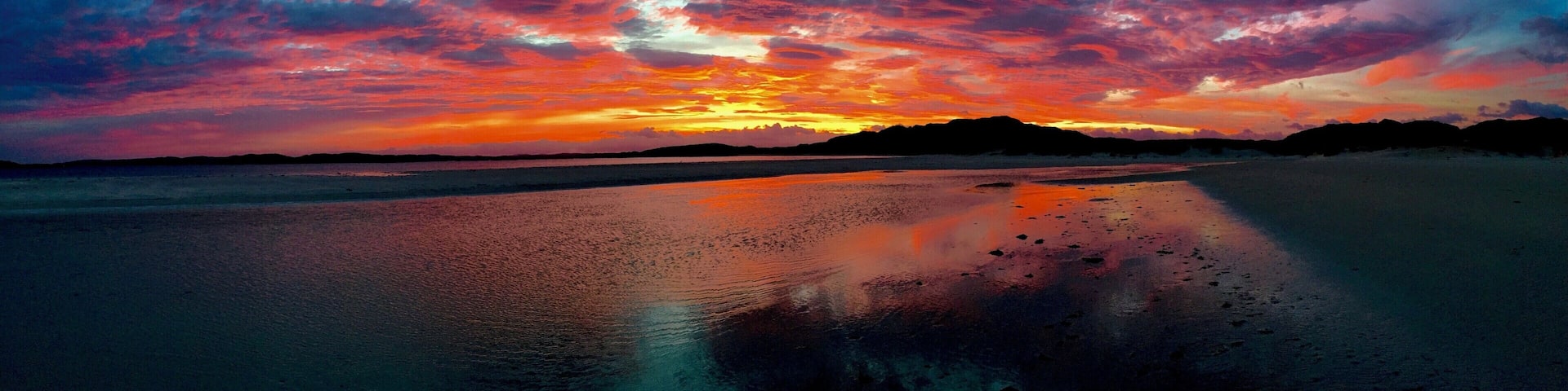 Sunrise on Traigh an Beirghe “Reef beach”, Uig, Isle of Harris, This secluded beach is a hidden gem on the Isle of Harris and the peninsula of Uig. The light in summer is always spectacular at sunset or sunrise. There is limited camping and services. also known as Kneep on the map.