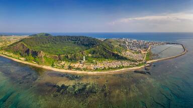 Cu Lao Re or Ly Son island or Volcanic island, Quang Ngai, Vietnam. Gieng Tien mountain