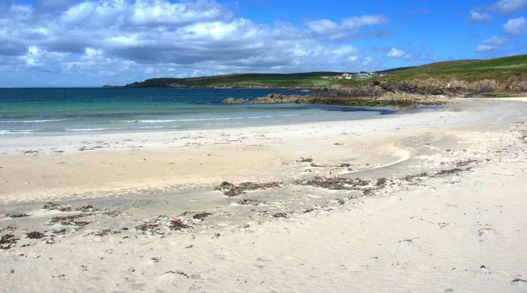 Beach at St Ninians Isle. I spent ages here trying to get some good shots with my tripod, but it was just too windy. Lovely location, though. There were people surfing.