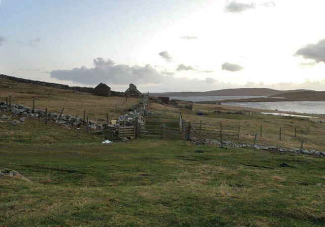 By the Voe of Browland Looking south as the sun slowly sinks.