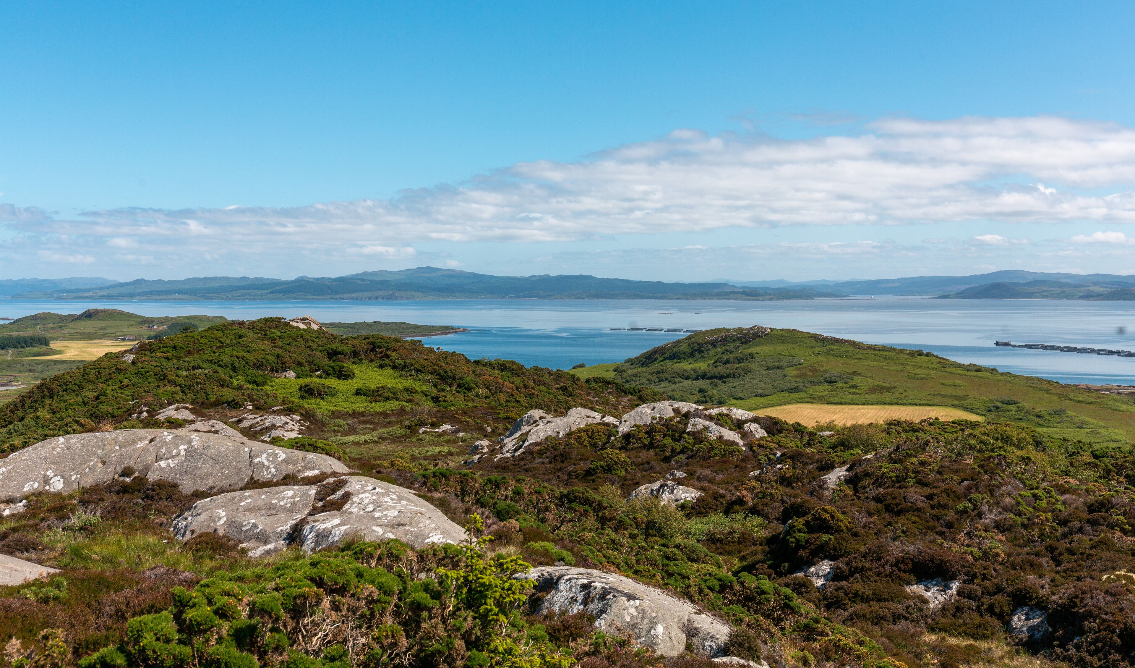 Summit of Creag Bhan on the Isle of Gigha, Scotland, UK