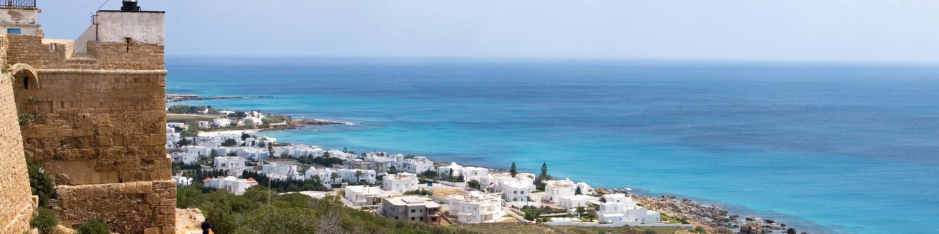 Tunisia, Kelibia, view on the sea from the fortress of the XII century