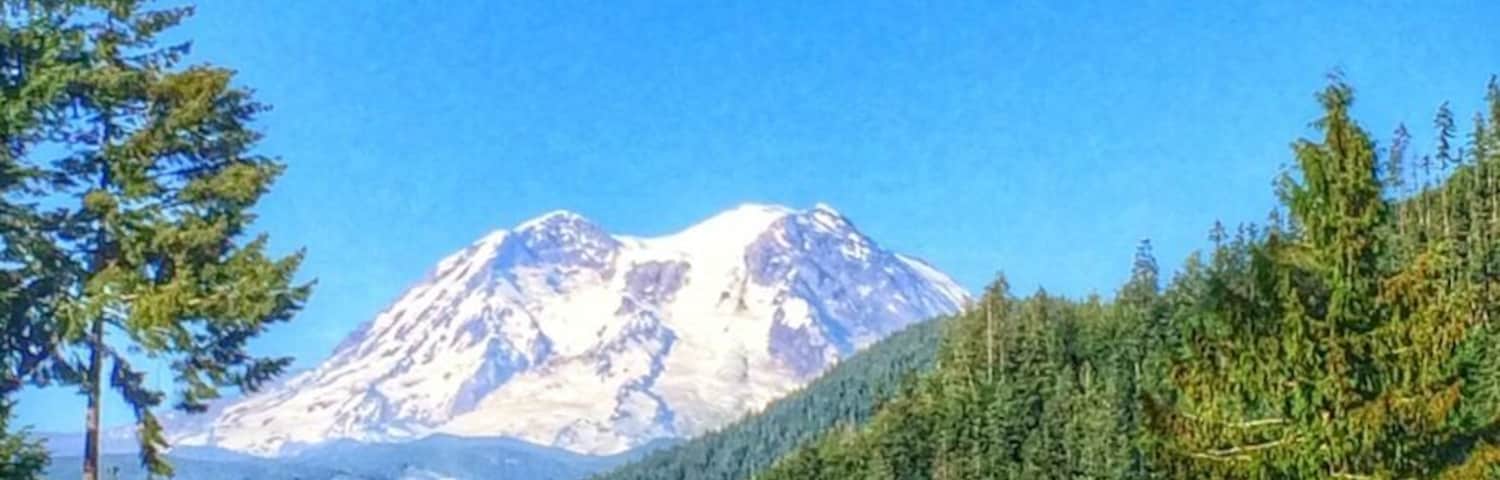 The incredible view of Mt Rainier and beautiful Mineral Lake from the shore. Mineral Lake is known for being the home of the 10 lb trout!
This is located on the south-western side of the mountain and is a great day trip from the Seattle area. There is a boat launch and campgrounds at the lake, one only accessible by boat that is, by-word-of-mouth, unbeatable with a view of the mountain. A lovely place to spend some time visiting.
There is also a historic lodge (with this view) nearby that is available to stay in.
http://www.minerallakelodge.com
#TroverDetour