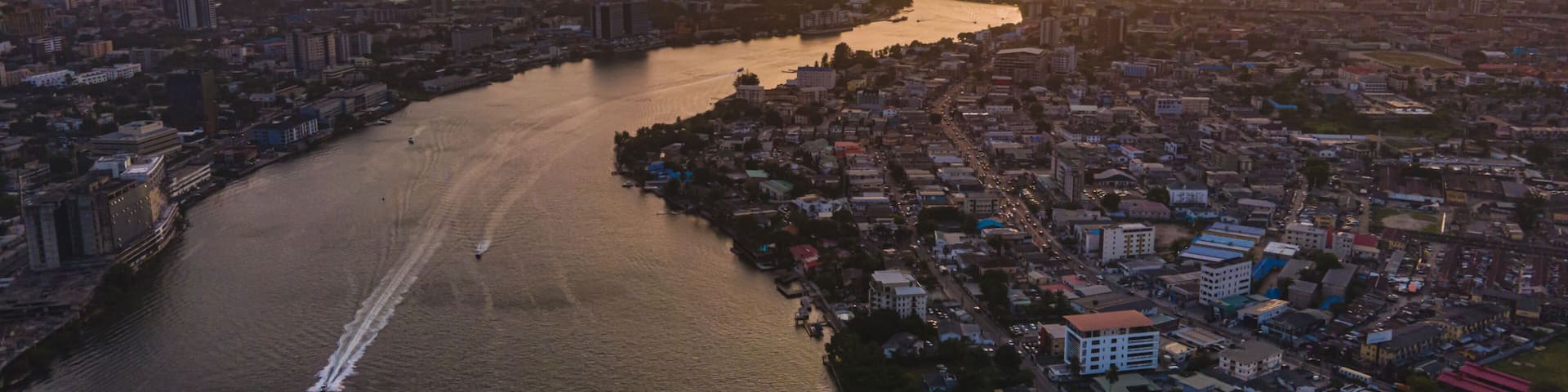 An image of the Lagos Lagoon at sunset