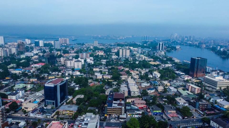 aerial view of Victoria Island Lagos Nigeria