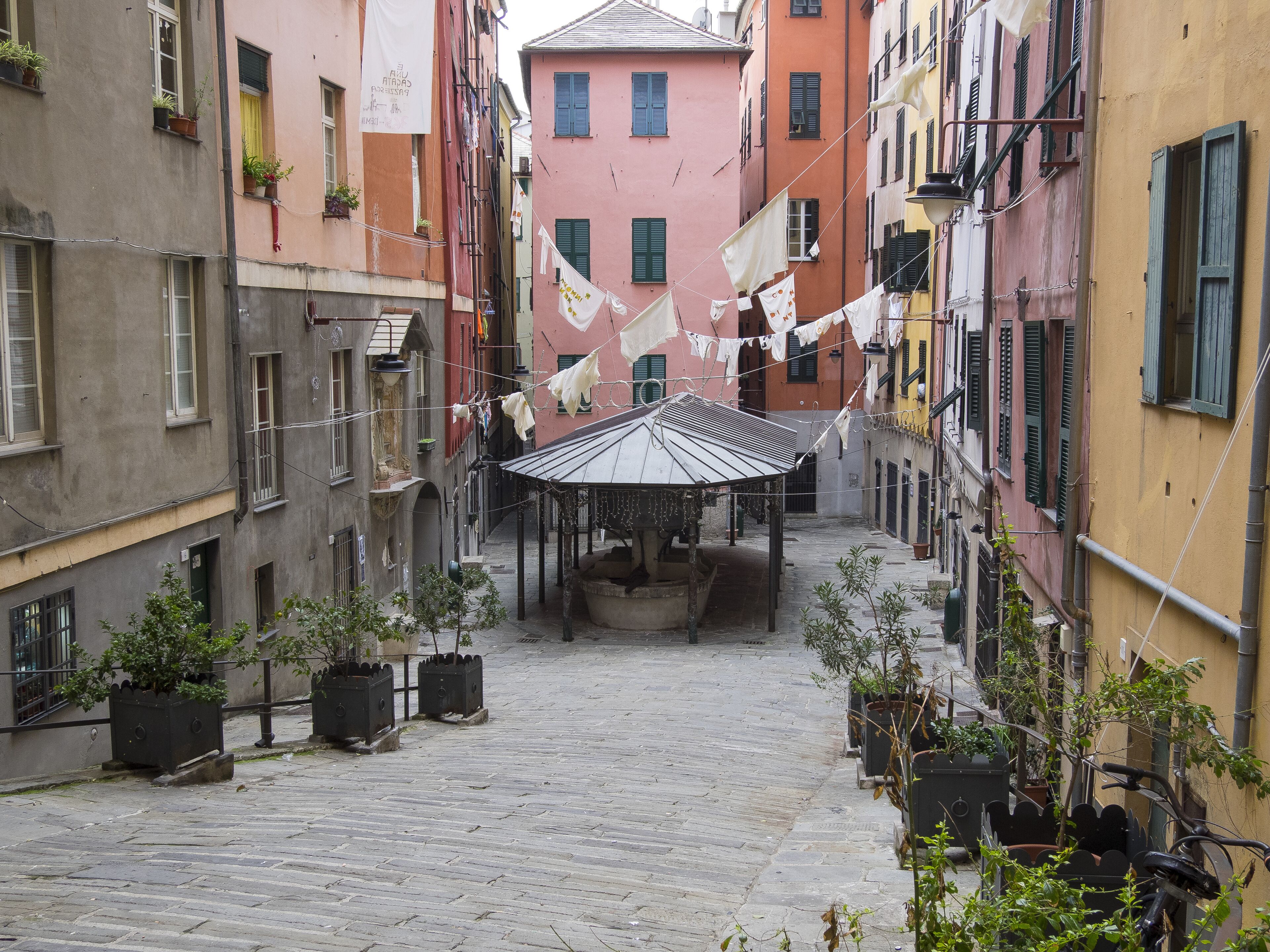 Genoa's famous square "truogoli di santa brigida"  public wash house