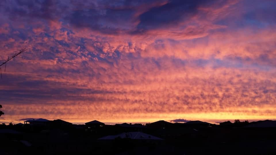 Looking west for a fabulous sunset cloudscape.