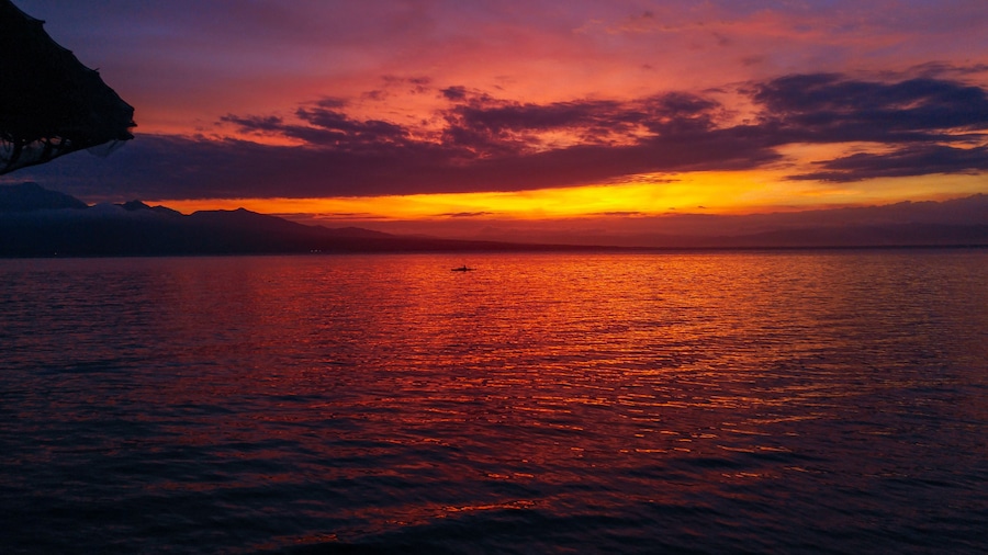 Stunning sunset over Samboan in Cebu Island in Philippines