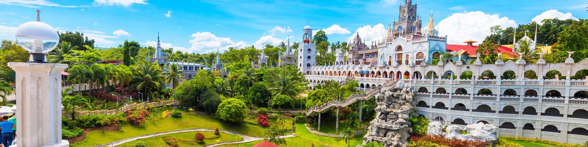 The Catholic Simala Shrine in Sibonga, Cebu, Philippines. Copy space for text.