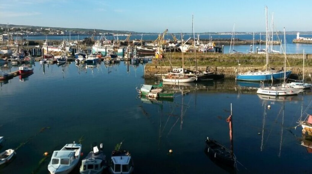 The view to the harbor in Newlyn. One of my favorite places in Cornwall.