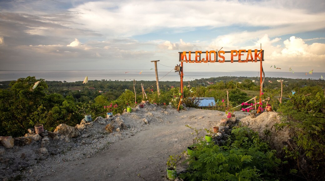 Scenic view of Alejo's Peak park with a sign in Bogo, Cebu, Philippines