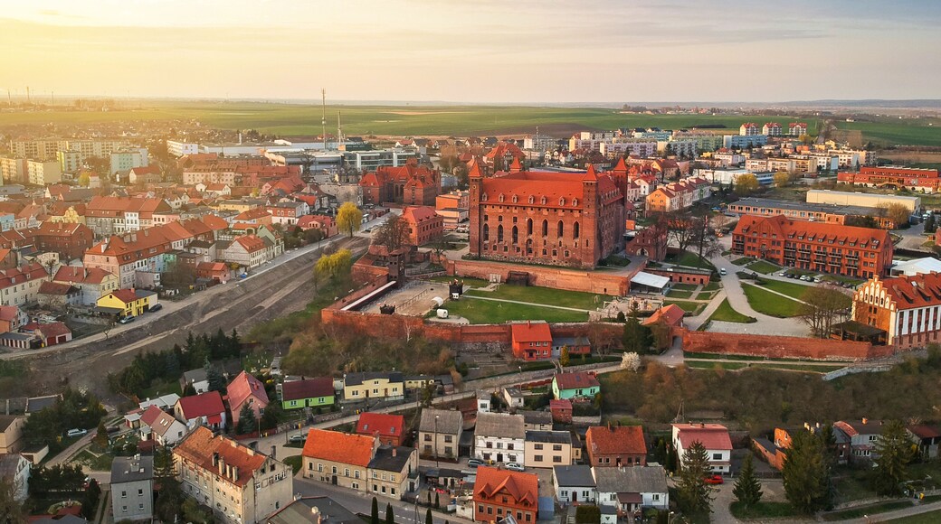 Teutonic castle in Gniew town at sunset, Poland
